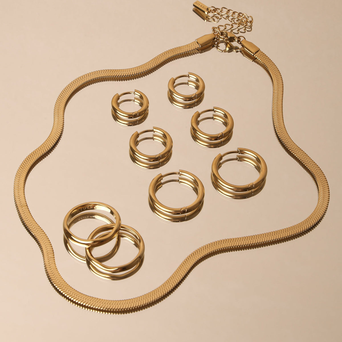 Collier Ras de Cou Maille Plate Femme Acier Inoxydable