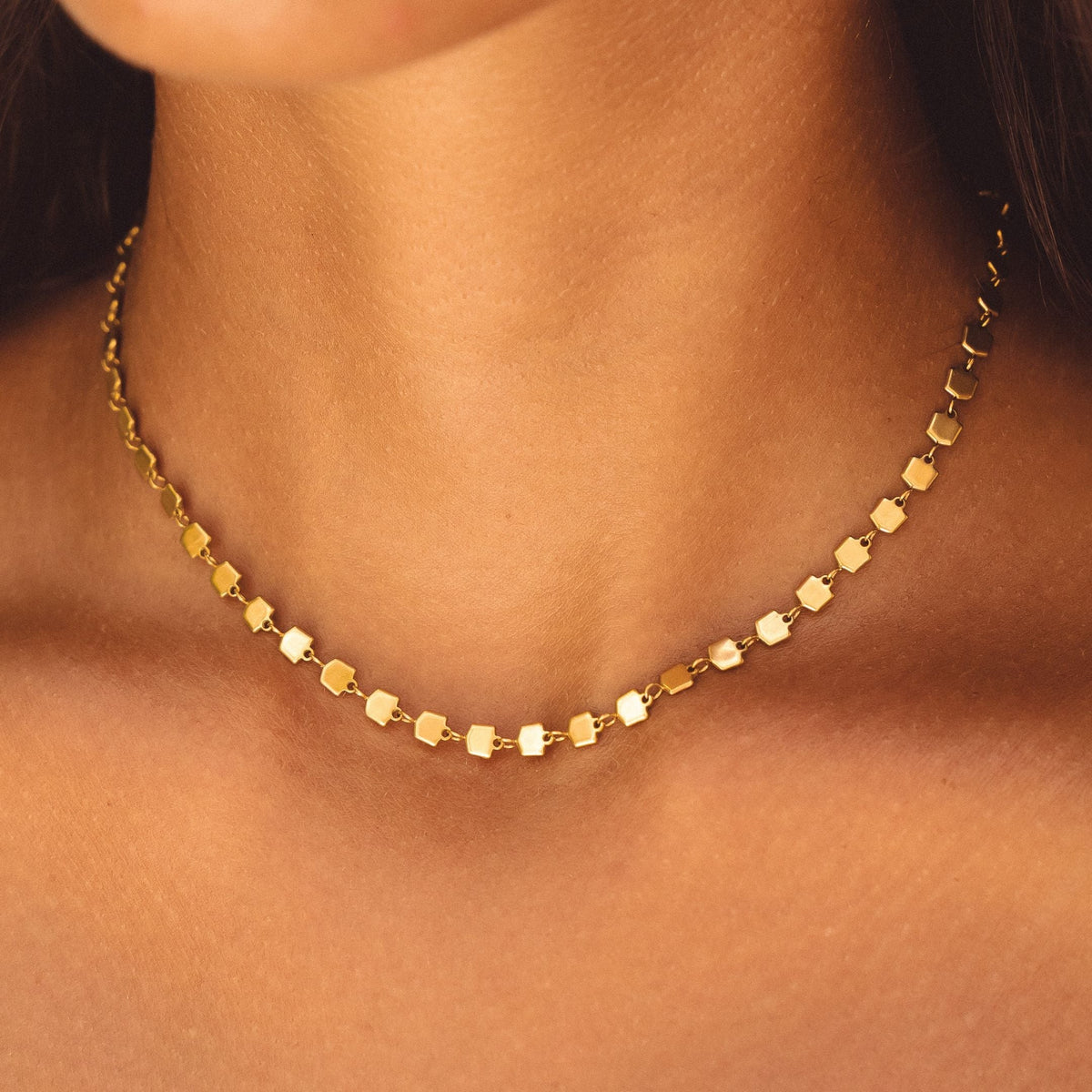 Collier Ras de Cou Maillons Pastilles Femme Acier Inoxydable