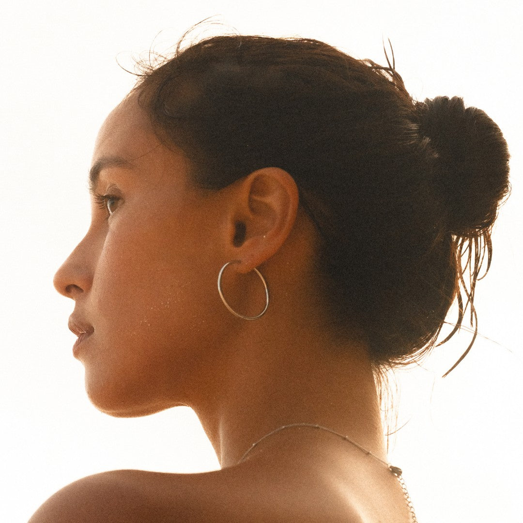 Créoles Fines Légères Femme Acier Inoxydable