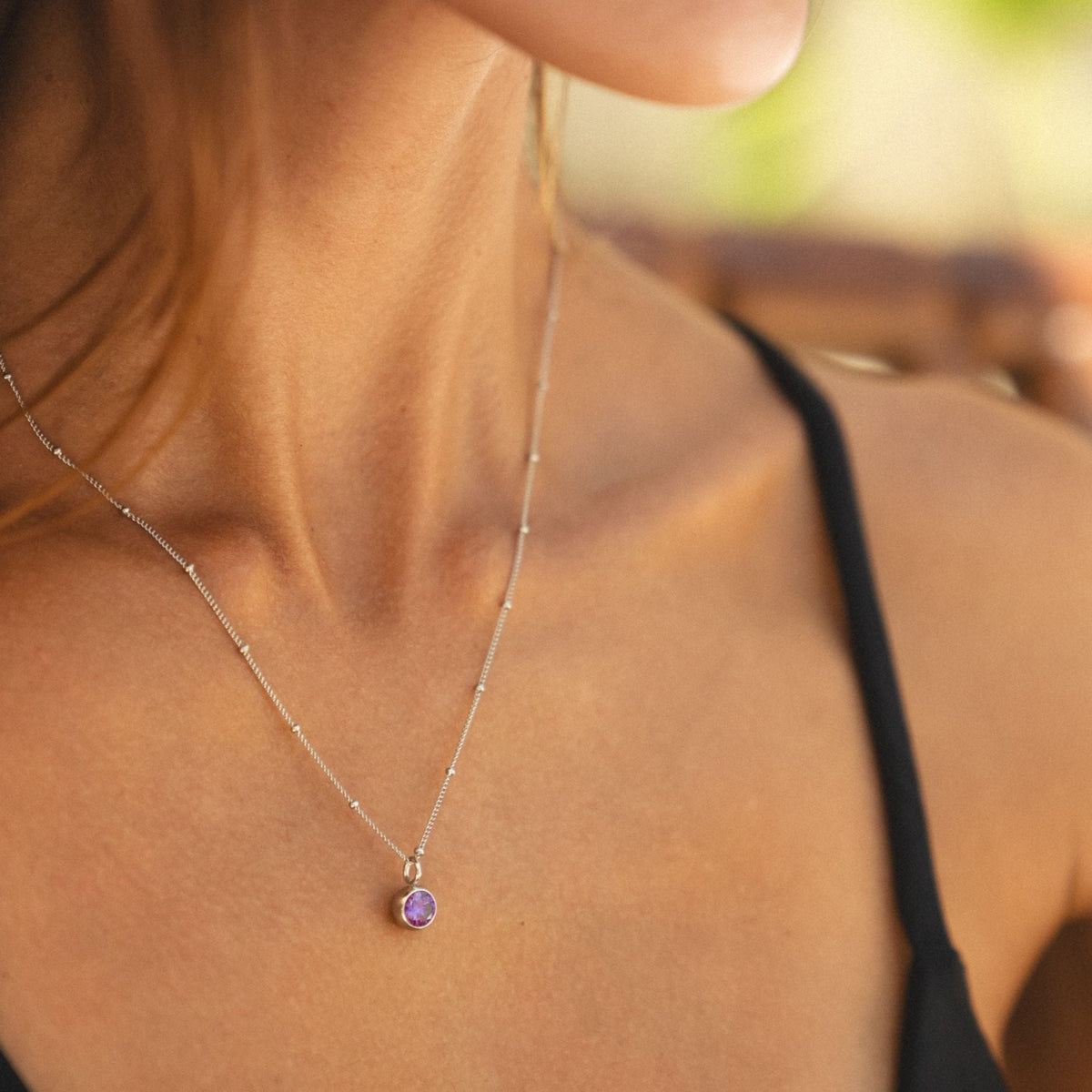 Collier Pierre de Naissance Femme Acier Inoxydable