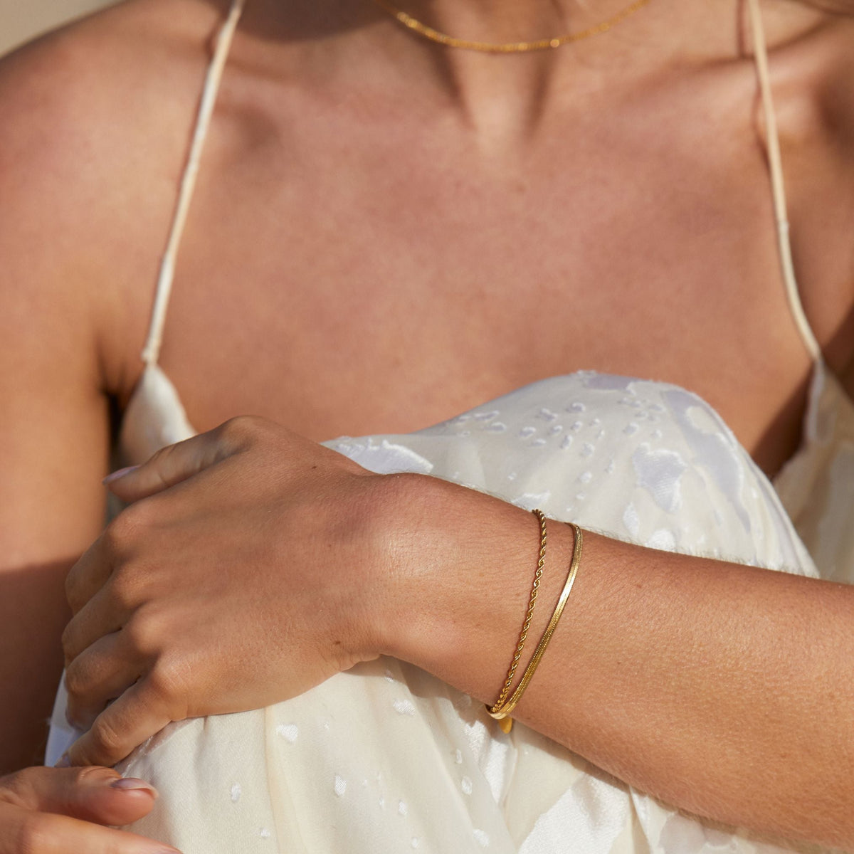 Bracelet Double Chaîne Femme Acier Inoxydable