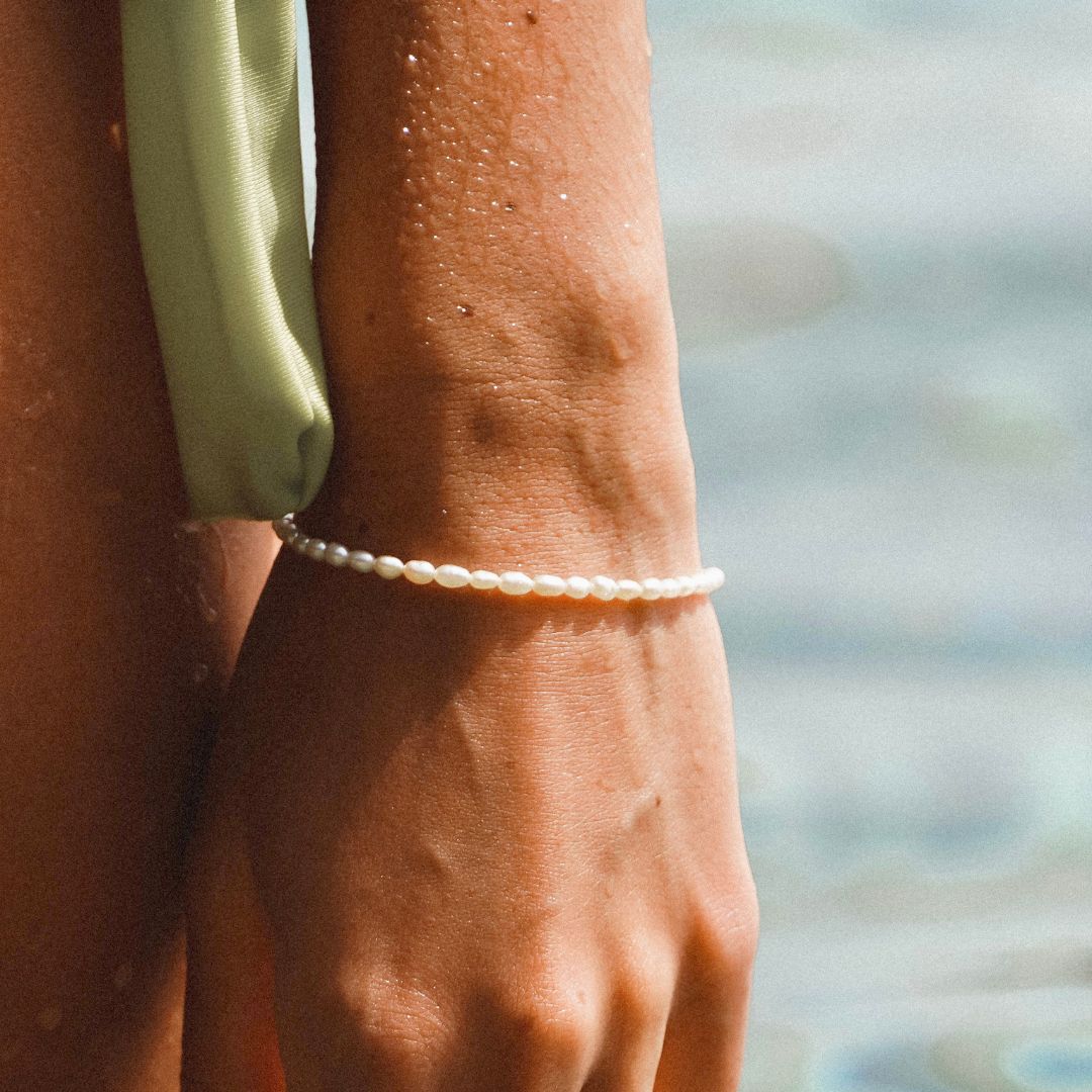 Bracelet Perles d'Eau Douce Femme Acier Inoxydable