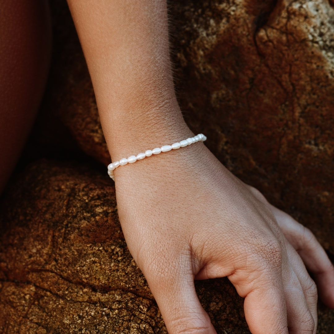 Bracelet Perles d'Eau Douce Femme Acier Inoxydable