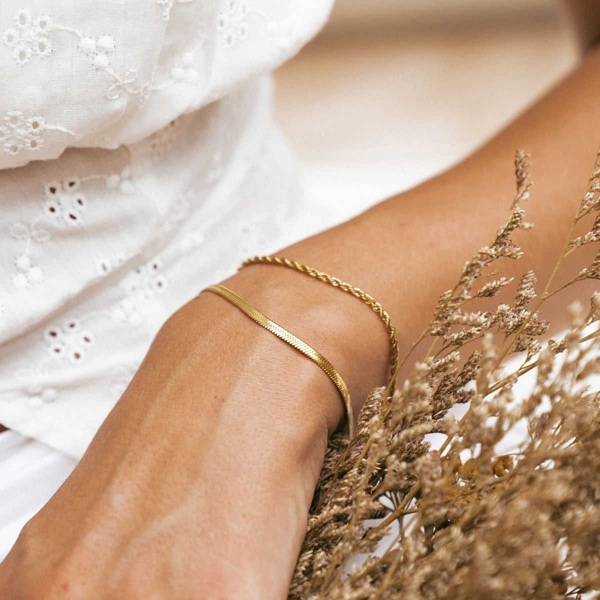 Bracelet Double Chaîne Femme Acier Inoxydable