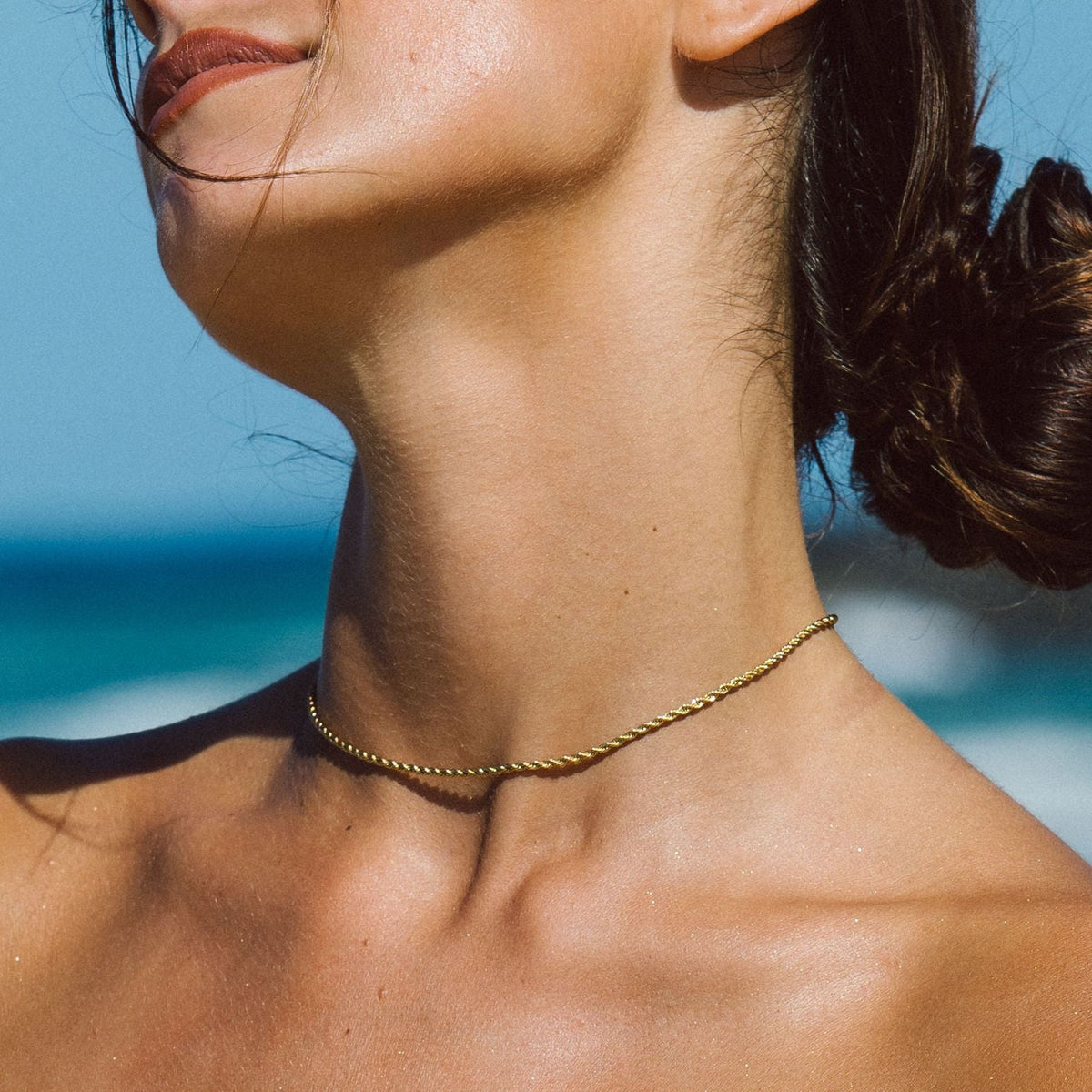 Collier Maille Corde Femme Acier Inoxydable