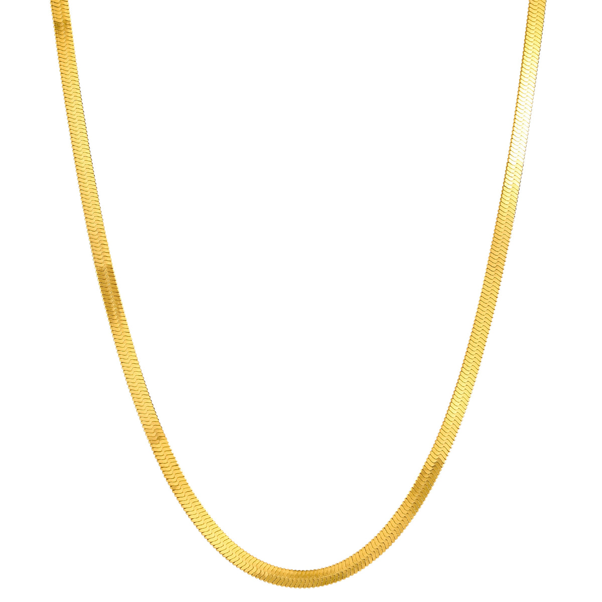 Collier Ras de Cou Maille Plate Femme Acier Inoxydable
