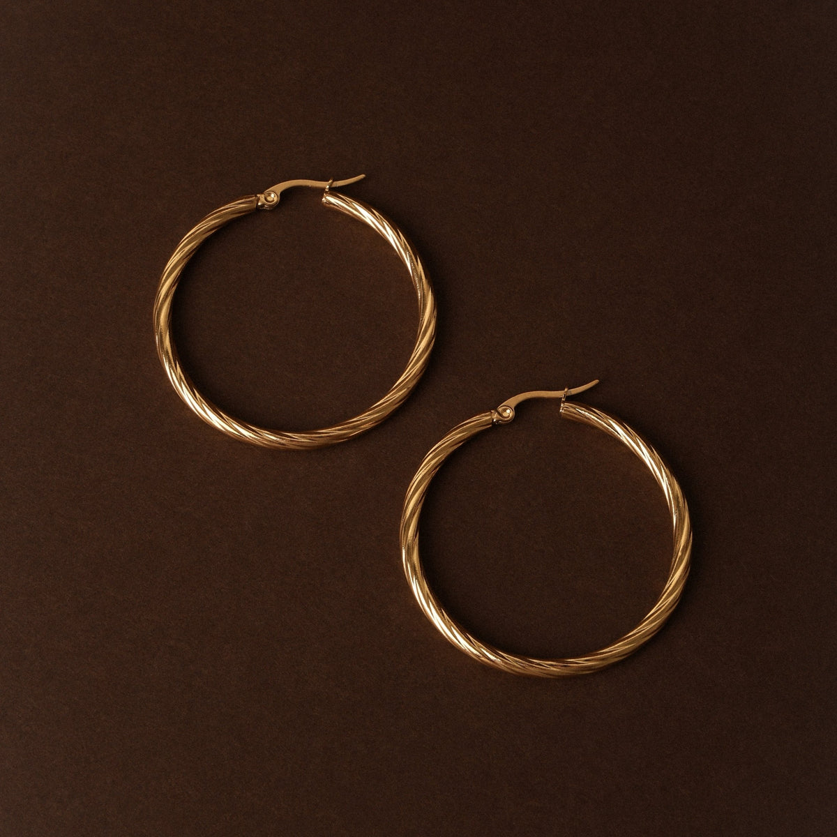 Grandes Créoles Torsadées 40 mm Femme Acier Inoxydable
