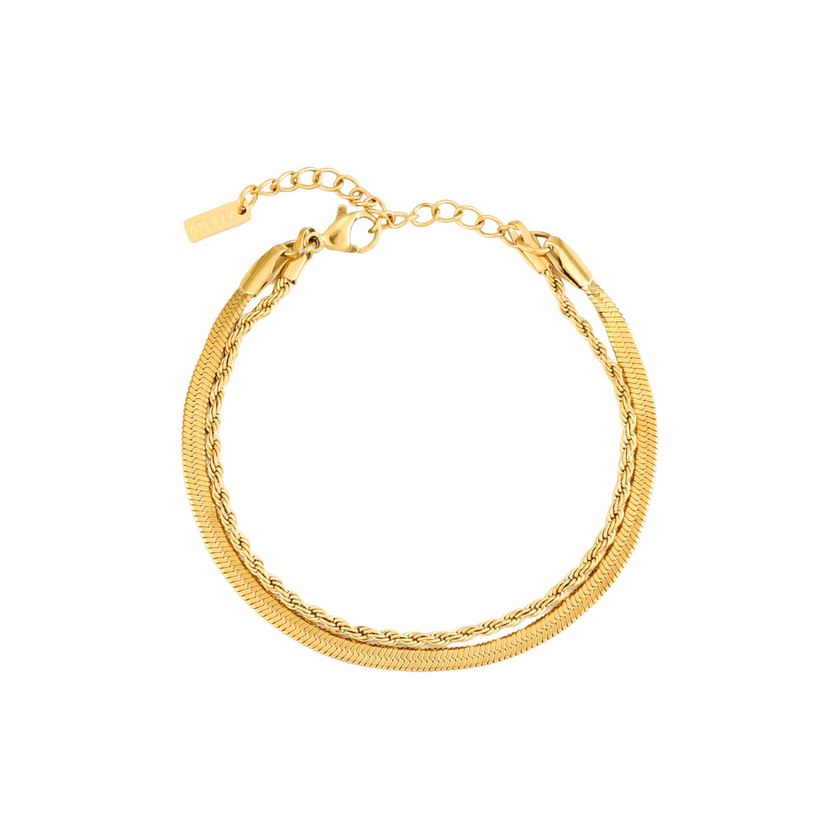 Bracelet Double Chaîne Femme Acier Inoxydable