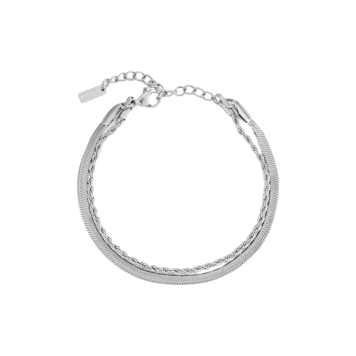 Bracelet Double Chaîne Femme Acier Inoxydable