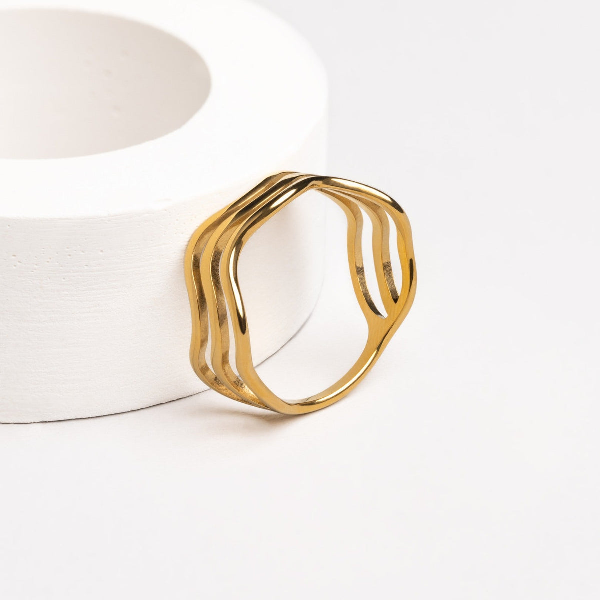 Bague Vague Femme Acier Inoxydable