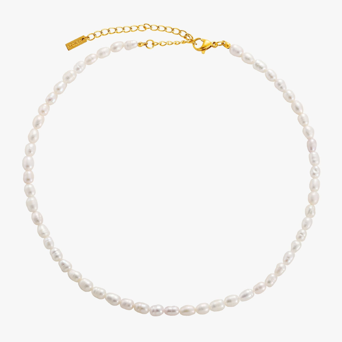 Collier Ras de Cou Perles d'Eau Douce Femme Acier Inoxydable