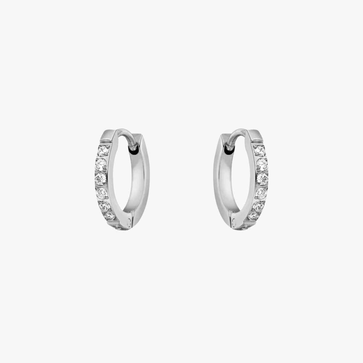 Mini Créoles Zircons Femme Acier Inoxydable
