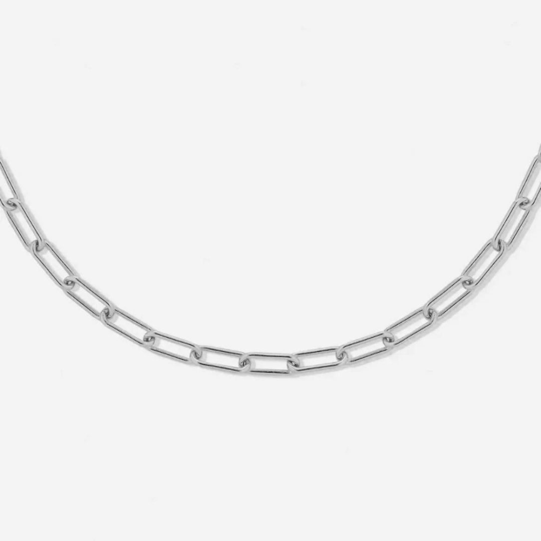 Collier Ras de Cou Maille Trombone Femme Acier Inoxydable