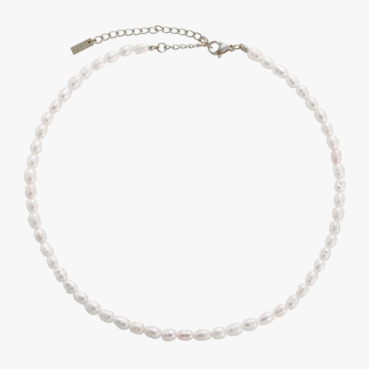 Collier Ras de Cou Perles d'Eau Douce Femme Acier Inoxydable