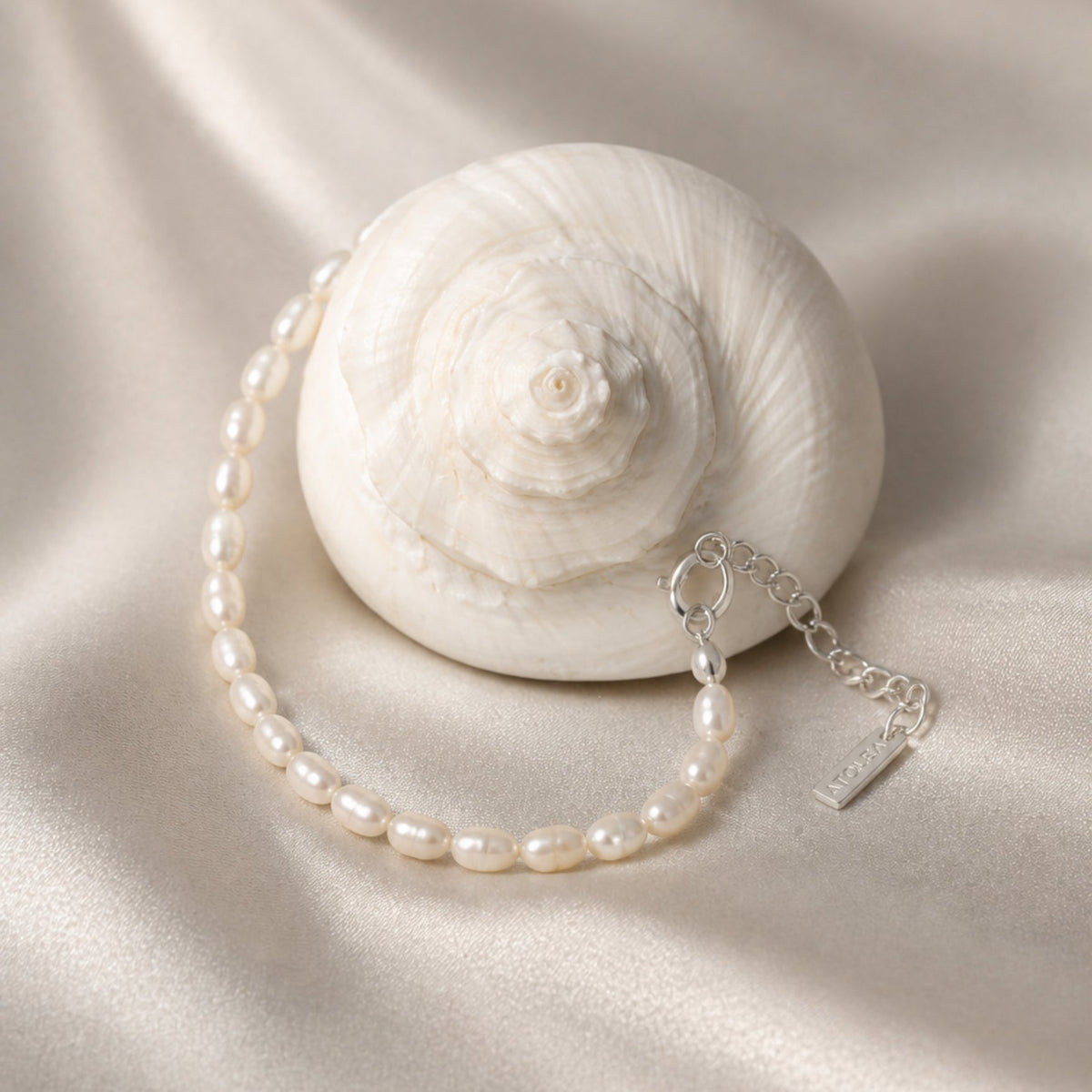 Bracelet Perles d'Eau Douce Femme Acier Inoxydable
