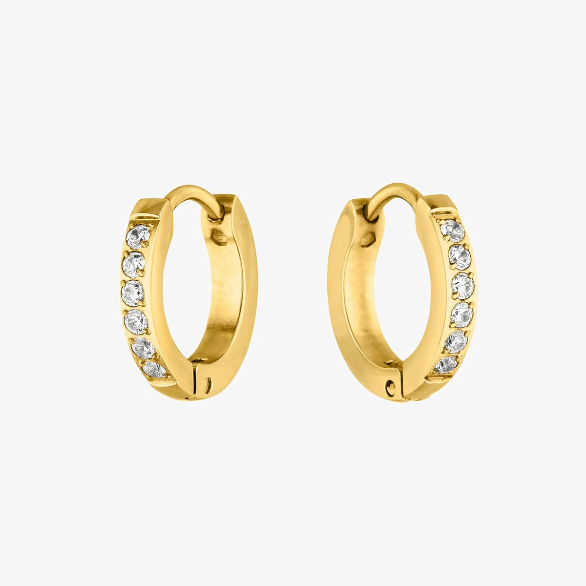 Mini Créoles Zircons Femme Acier Inoxydable