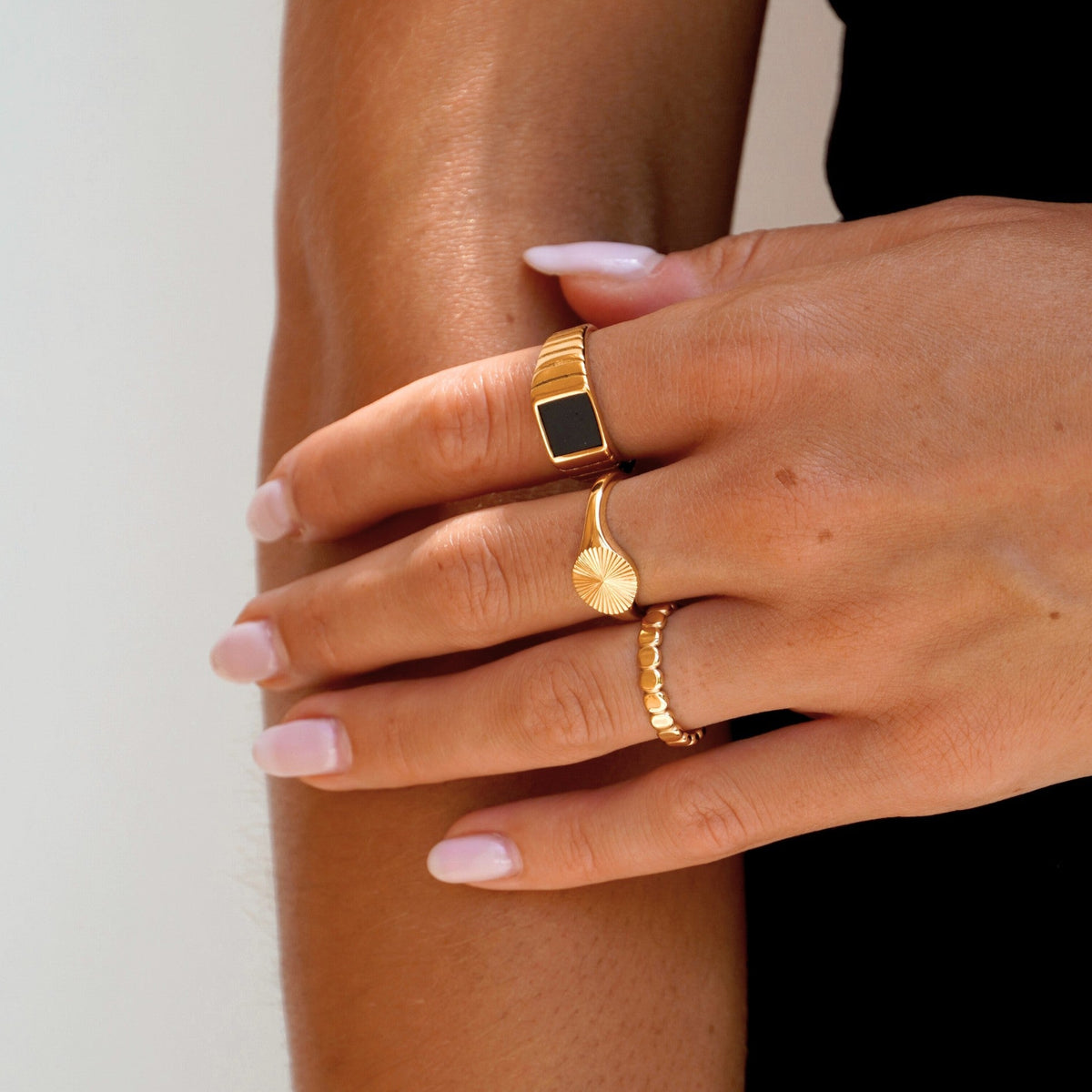 Chevalière Soleil Femme Acier Inoxydable